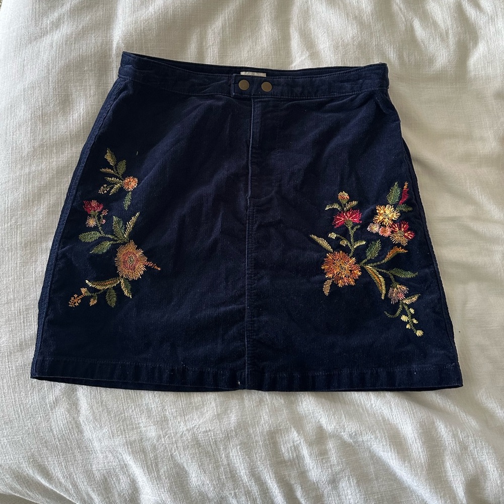 Mossimo Supply Co. Navy Floral Mini Skirt